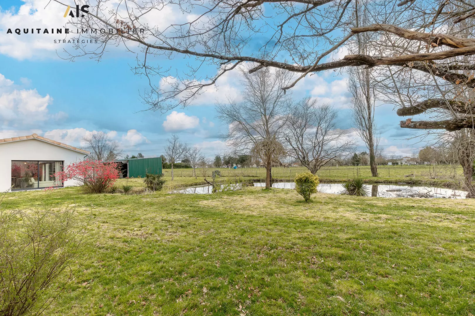 AQUITAINE IMMOBILIER STRATEGIES - EXCLUSIVITE - SAINT ANTOINE SUR L ISLE / LE PIZOU - MAISON T4 - 106 M² - PARCELLE 2269 M² AVEC ETANG PRIVATIF / image 6
